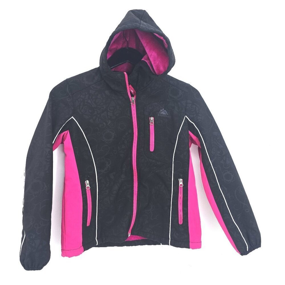 Snozu Black Pink Water Repellant Snow Coat Sherpa Lined